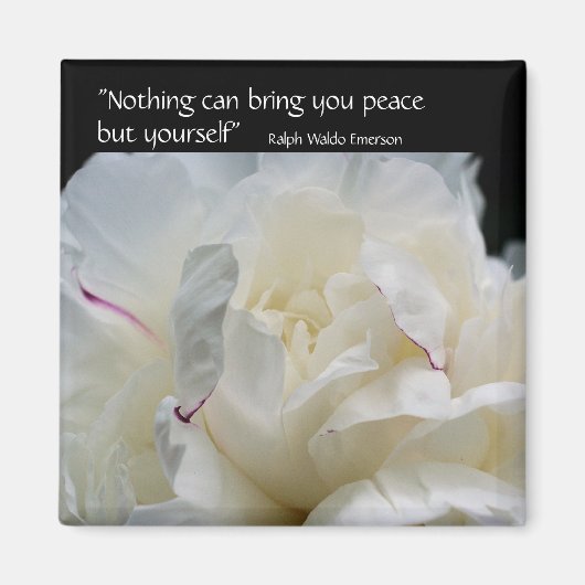Peony Inner Peace Inspiration Quote Magnet (Devant)