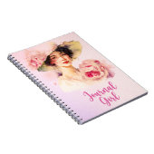 Peony Journal Girl Carnet Spiral - Rose (Côté Droit)