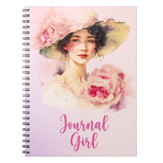 Peony Journal Meisje Spiraal Notitieboek - Roze