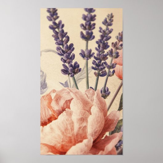 Peony & Lavender Harmony Poster (Voorkant)