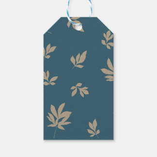 Peony Leaf Blue/Tan Label Cadeaulabel