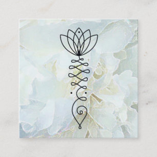 ** Peony Lotus Heart Healer Massage Reiki Yoga Vierkante Visitekaartje