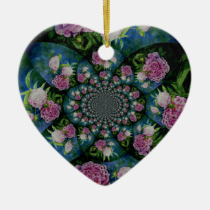 Peony mandala keramisch ornament