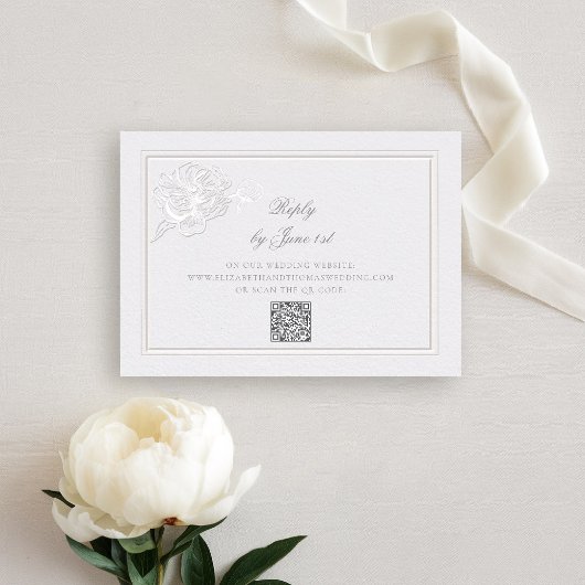 Peony Modern formele elegante QR bruiloft reactie