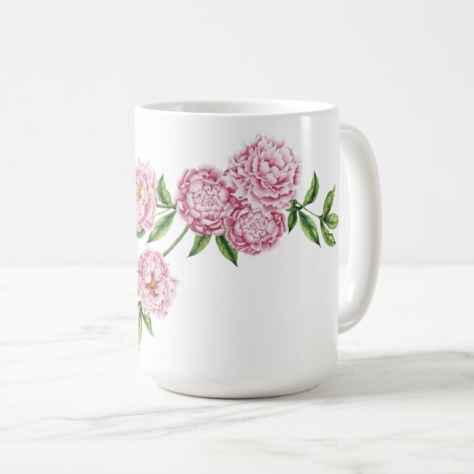 Peony Monogrammed Mok (Voorkant rechts)