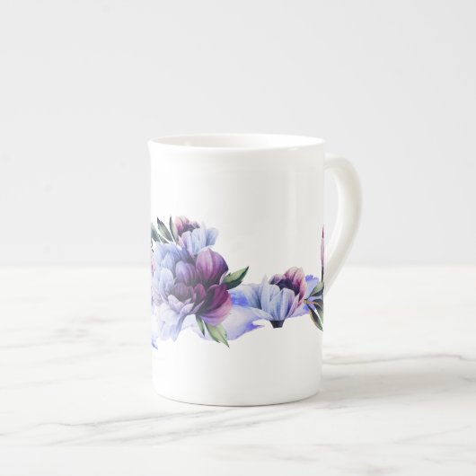 Peony Noir Bone China Mok (Voorkant rechts)