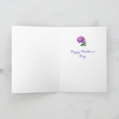 Peony op Blue, Happy Moederdag Kaart (Binnen)