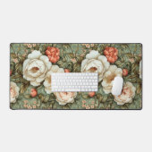  Peony Peach & Cream  Bloempatroon Bureaumat (Keyboard & Muis)
