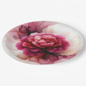 Peony Pink Alcoholinkt Abstract Papieren Bordje (Gekanteld)