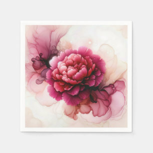 Peony Pink Alcoholinkt Abstract Servet