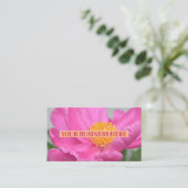 Peony Pink Floral Visitekaartje (Staand voorkant)