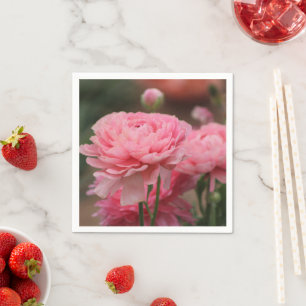 Peony Pink Ranunculus Closeup Servet