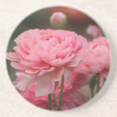 Peony Pink Ranunculus Closeup Zandsteen Onderzetter (Voorkant)
