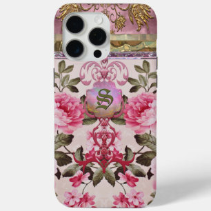 Peony Place Monogram iPhone 15 Pro Max Hoesje