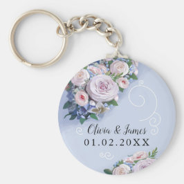 Peony Roos Couple Wedding Favors Elegant Sleutelhanger