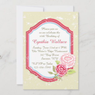 Peony rose (3) Invitation