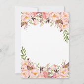 Peony Rose Blush et Gold Wedding Invitations (Dos)