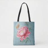 Peony rose et Sac fourre-tout papillon (Devant)
