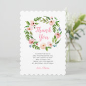 Peony rose Floral Wreath Anniversaire Merci Cartes (Debout devant)