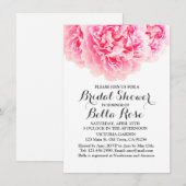 Peony rose gris argenté douche nuptiale invitation (Devant / Derrière)