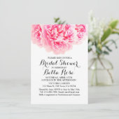 Peony rose gris argenté douche nuptiale invitation (Debout devant)