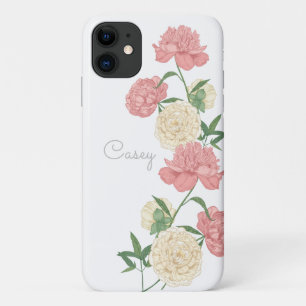 Peony rose Moderne coque iphone personnalisé