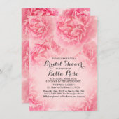 Peony rose nuptiale douche invitation peony1 (Devant / Derrière)