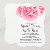 Peony rose nuptiale invitations de douche nuptiale (Devant / Derrière)