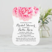 Peony rose nuptiale invitations de douche nuptiale (Debout devant)