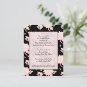 Peony rose sur invitation noire sensation vintage (Debout devant)