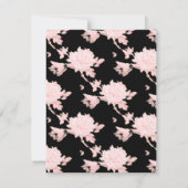 Peony rose sur invitation noire sensation vintage (Dos)