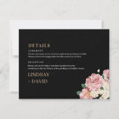 Peony Roses sur Black Détails Carte de boîtier (Devant)