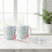 Peony & Sage Floral | Elegant Blush Jumbo Mug Extra Grote Beker