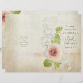 Peony Scroll  - Formal Wedding Programme (Voorkant / Achterkant)