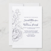 Peony Simple Faire-part de mariage (Devant)