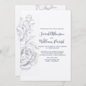 Peony Simple Faire-part de mariage (Devant / Derrière)