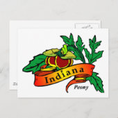 Peony - Stadsbloem van de Indiana Briefkaart (Voorkant / Achterkant)
