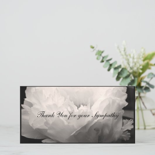 Peony Sympathie Dank je horizontale fotokaart 1 Bedankkaart (Staand voorkant)
