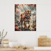 Peony Tiger Blossom Power Poster (Keuken)