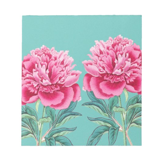 Peony Turquoise Notitieblok (Voorkant)