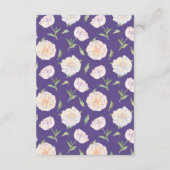 Peony Violet Violet Mariage Cartes d'information (Dos)