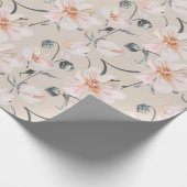 Peony waterverf tuin bloem roze cadeaupapier (Hoek)