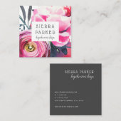 Peony Waterverf Visitekaartje (Voorkant / Achterkant)