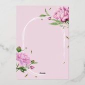 Peony Wedding Folie Uitnodiging (Achterkant)