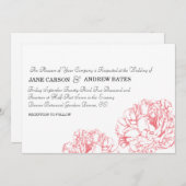 Peony Wedding Invitation Kaart (Voorkant / Achterkant)