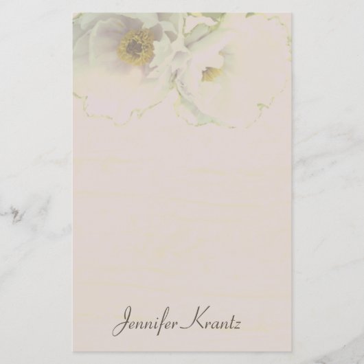 Peony Wedding Mauve Stationery (Voorkant)
