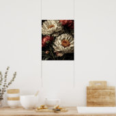 Peony wild flowers poster (Keuken)