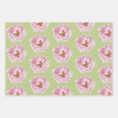 Peony Wrapping Paper Flat Sheet Set van 3 (Voorkant 3)