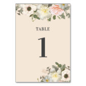 Peonys et Anémones Mariage Blush Numéro de table (Dos)