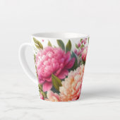 Peonys Pony Rose Floral Latte Mug (Angle gauche)
